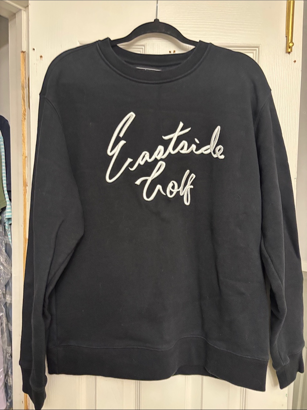 Eastside Golf Black Crew Sweatshirt with Script Logo